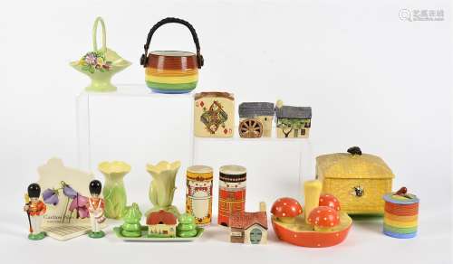 An extensive collection of novelty Carlton Ware, to include cruet pots, salt and pepper pots and