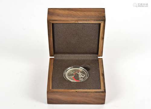 A Russian commemorative world cup coin, in box, dimensions of box 10.5cm x 10.5cm x 6cm