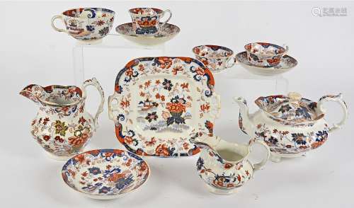 A Victorian dinner service Amherst Japan, considered to be Minton stone china, including a jug,