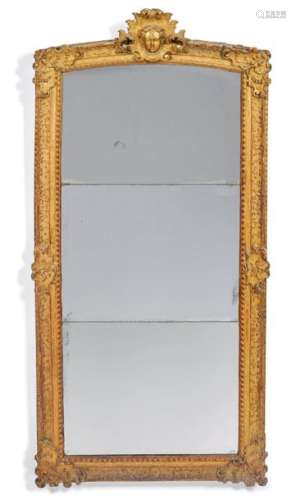 LARGE MIRROR, Régence, France, ca. 1720. Carved wo…