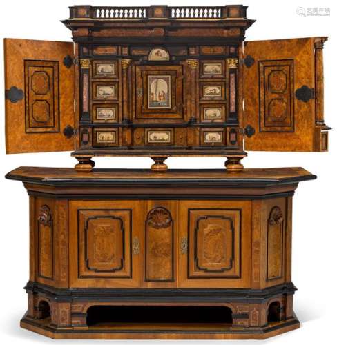 CABINET WITH UPPER SECTION DEPICTING THE COAT OF A…