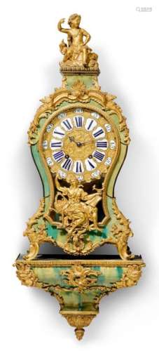 GREEN HORN CLOCK WITH PLINTH, Louis XV, Paris ca. …