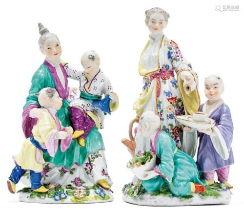 PAIR OF CHINESE FAMILIES, Meissen, ca. 1750 55. Mo…
