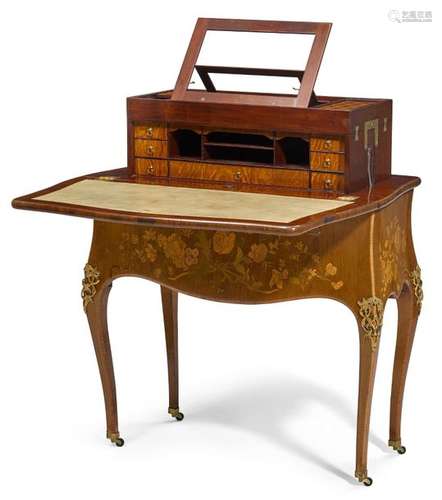 FINELY INLAID MULTI PURPOSE DESK, Rococo, Neuwied …