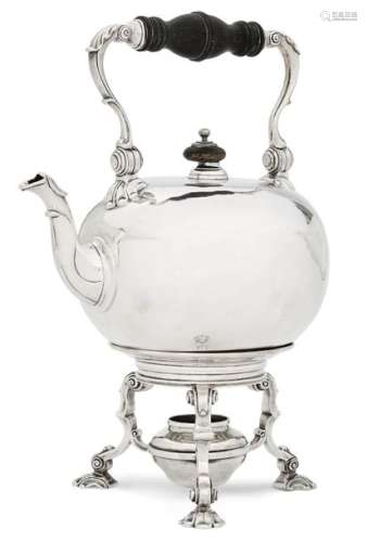 TEA POT ON RECHAUD, London, 1753. With illegible m…