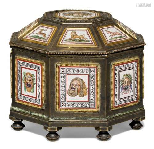 OCTAGONAL CASKET WITH MICRO MOSAIC INLAYS, Italy, …