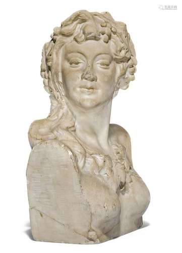 BUST OF FLORA, Italy, Art Nouveau, ca. 1880. White…