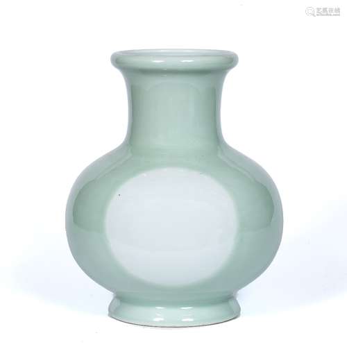 Celadon two colour vase Chinese, 20th Century of rounded baluster form 28cm high