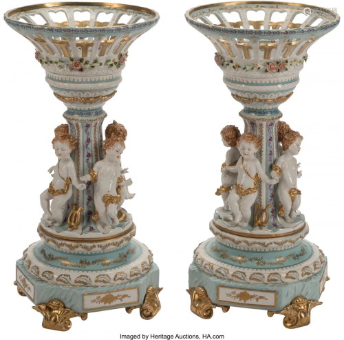 61262: A Pair of German Figural Porcelain …