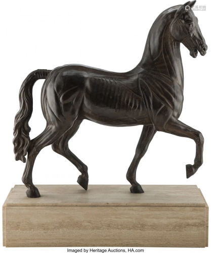 61404: A Patinated Bronze Écorché Horse o