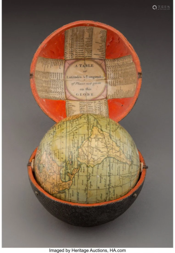 61321: A John Cary Pocket Globe with S…