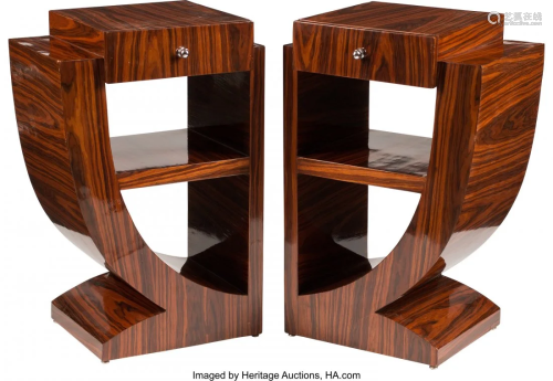61420: A Pair of Art Deco-Style Nightstands…