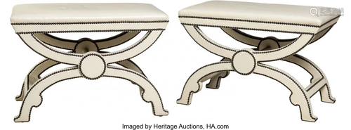 61453: A Pair of Curule Benches with Herm…