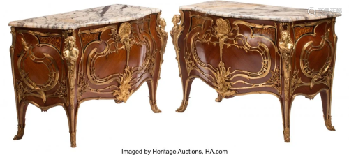 61207: A Near Pair of Louis XV-Style Gilt …