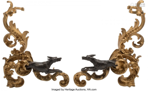 61208: A Pair of Louis XV-Style Gilt and Pati…