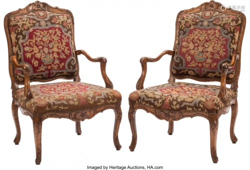 61247: A Pair of Regence-Style Walnut and …