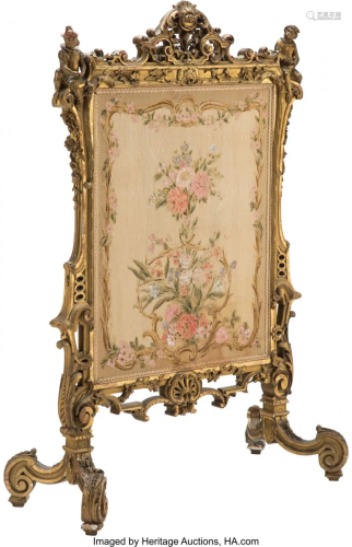 61081: A French Louis XV-Style Giltwood Fir…