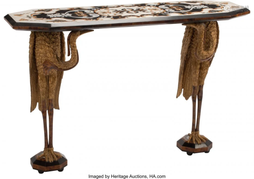 61439: An Italian Gilt Wood Figural Console…