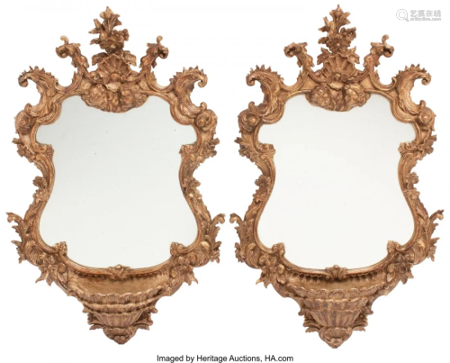 61253: A Pair of Italian Carved Hardwood …