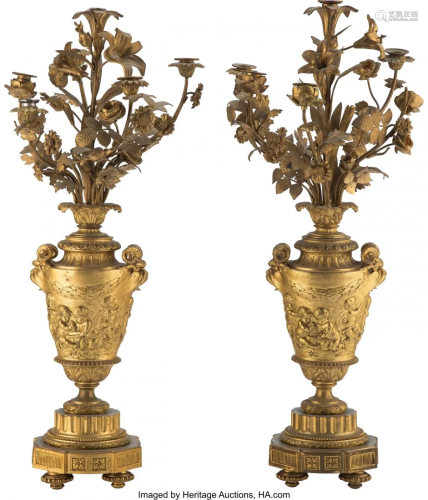 61255: A Pair of French Louis XVI-Style Gilt …
