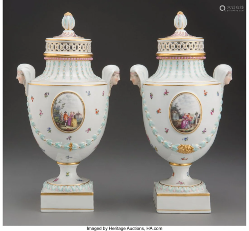 61124: A Pair of Meissen Polychrome and P…