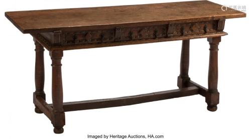 61347: A Spanish Walnut Trestle Table, 17th …