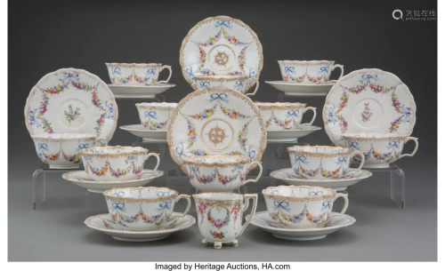 61110: A Twenty-Four Piece Meissen Hausm…