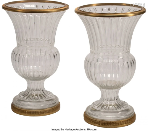 61043: A Pair of French Baccarat-Style Gilt …