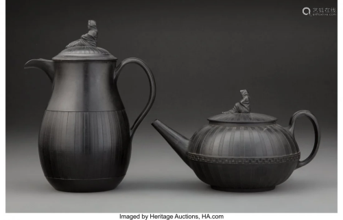 61052: Wedgwood Basalt Coffee Pot and Teap…