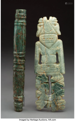 70616: Two Costa Rica Jade Items including …