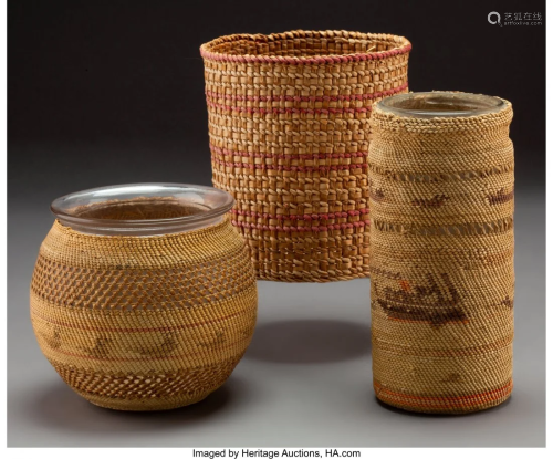 70600: Three Makah Twined Basketry Ite…