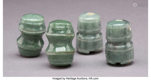 70617: Two Pair of Costa Rica Jade Beads or …