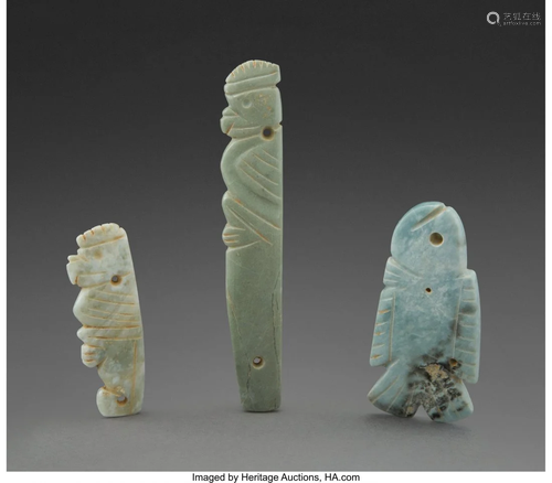 70618: Three Costa Rica Jade Pendants, Profile…