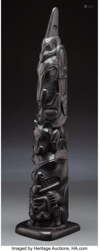 70241: A Haida Carved Argillite Model Tot…