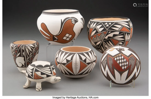 70550: Six Acoma / Laguna Polychrome Potte…