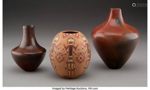 70551: Three Navajo Pottery Jars the po…