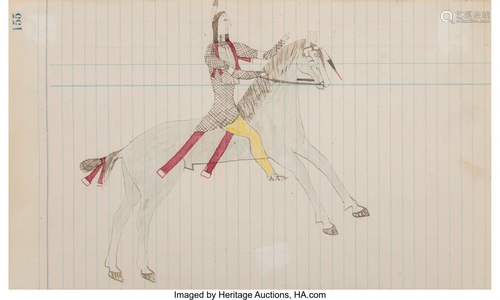 70147: A Plains Ledger Drawing c. 1885 i…