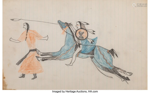 70149: A Sioux Ledger Drawing Skunk c. …