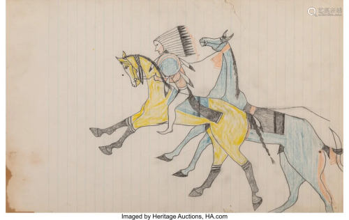 70152: A Sioux Ledger Drawing Skunk c. …