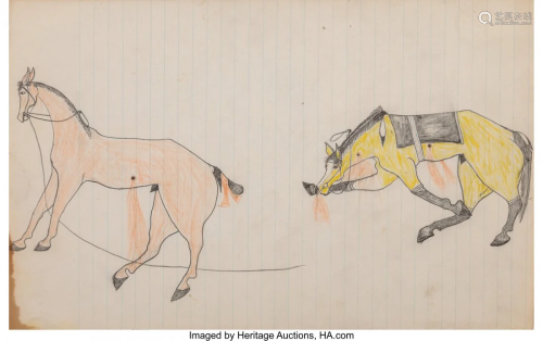 70153: A Sioux Ledger Drawing Skunk c. …