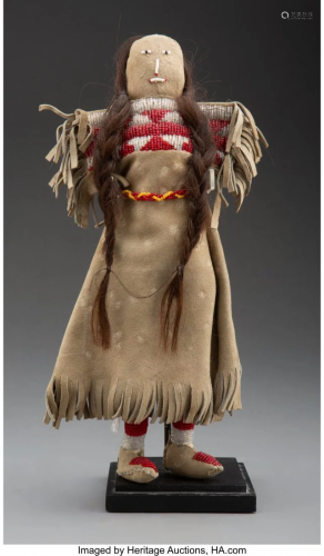 70191: A Sioux Beaded Hide Female Doll …