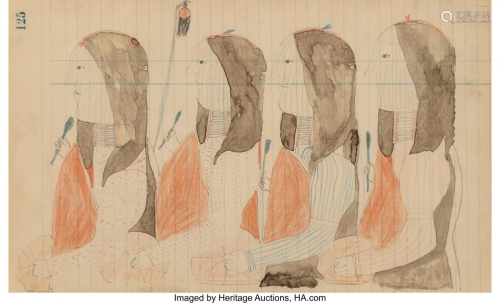 70156: A Cheyenne Ledger Drawing…