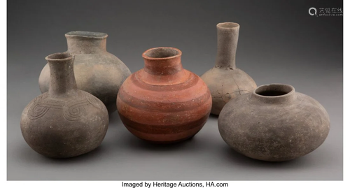 70678: Five Mississippian Pottery Vesse…