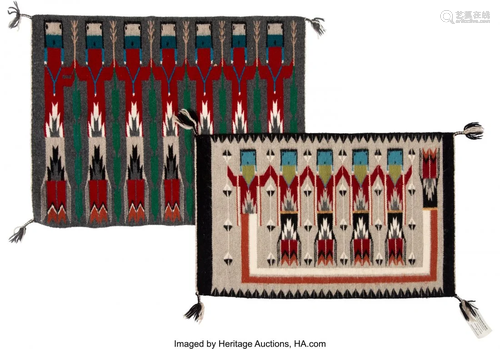 70563: Two Small Navajo Yei Rugs the small…