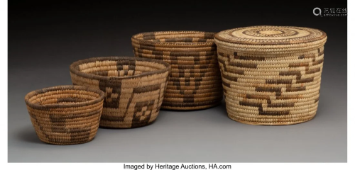 70567: Four Pima / Papago Coiled Basketry Ite…