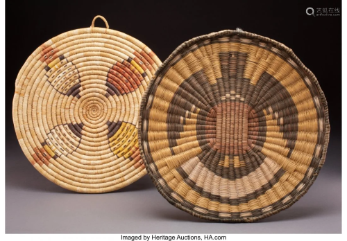 70568: Two Hopi Basketry Trays including a …