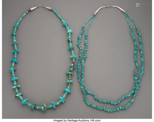 70530: Two Pueblo Necklaces c. 1970 Length…