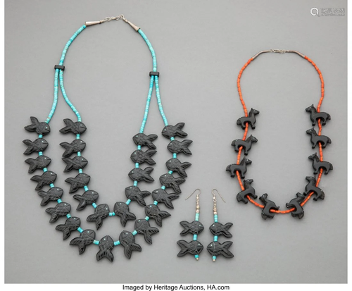 70531: Two Navajo Fetish Necklaces /…