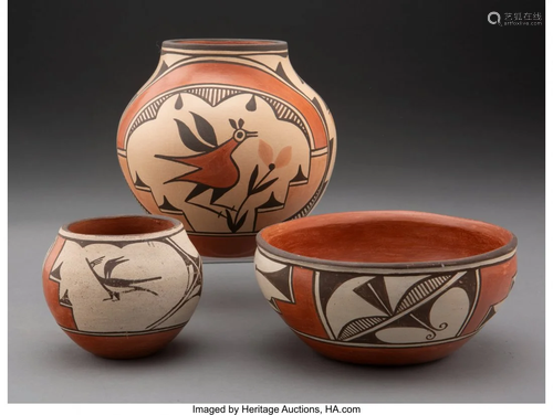 70546: Three Zia Polychrome Jars c. 1960 - …