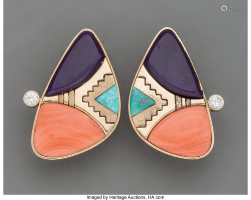 70300: A Pair of Hopi Clip-On Earrings, Jes…